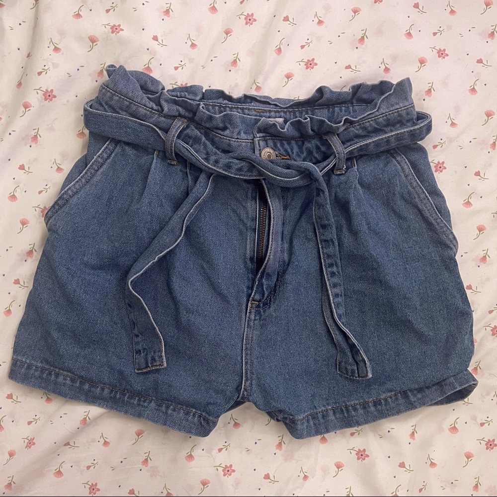 Forever 21 Paperbag Denim Shorts